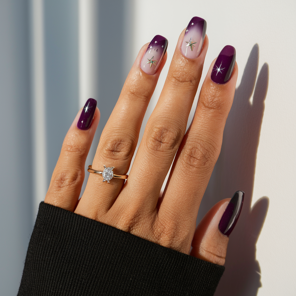 Elegant Purple nail design