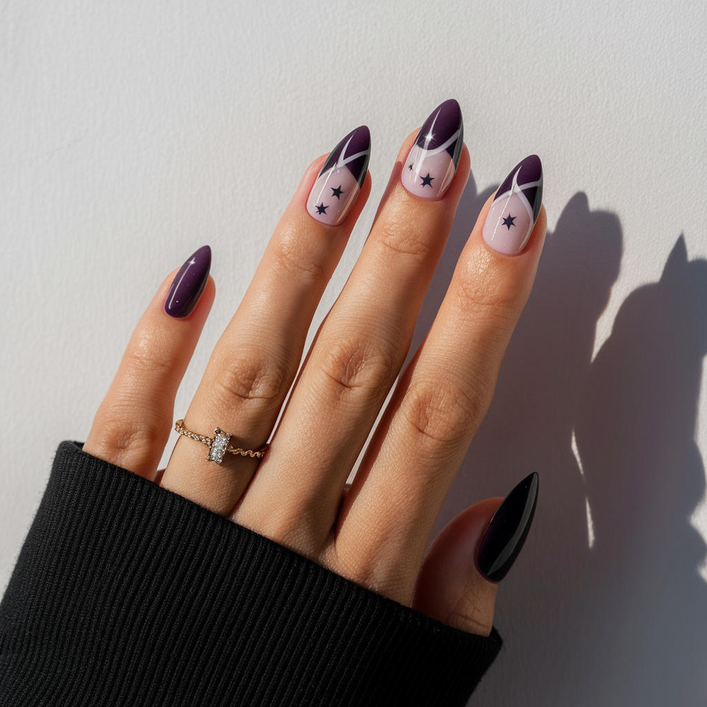 Purple nail art
