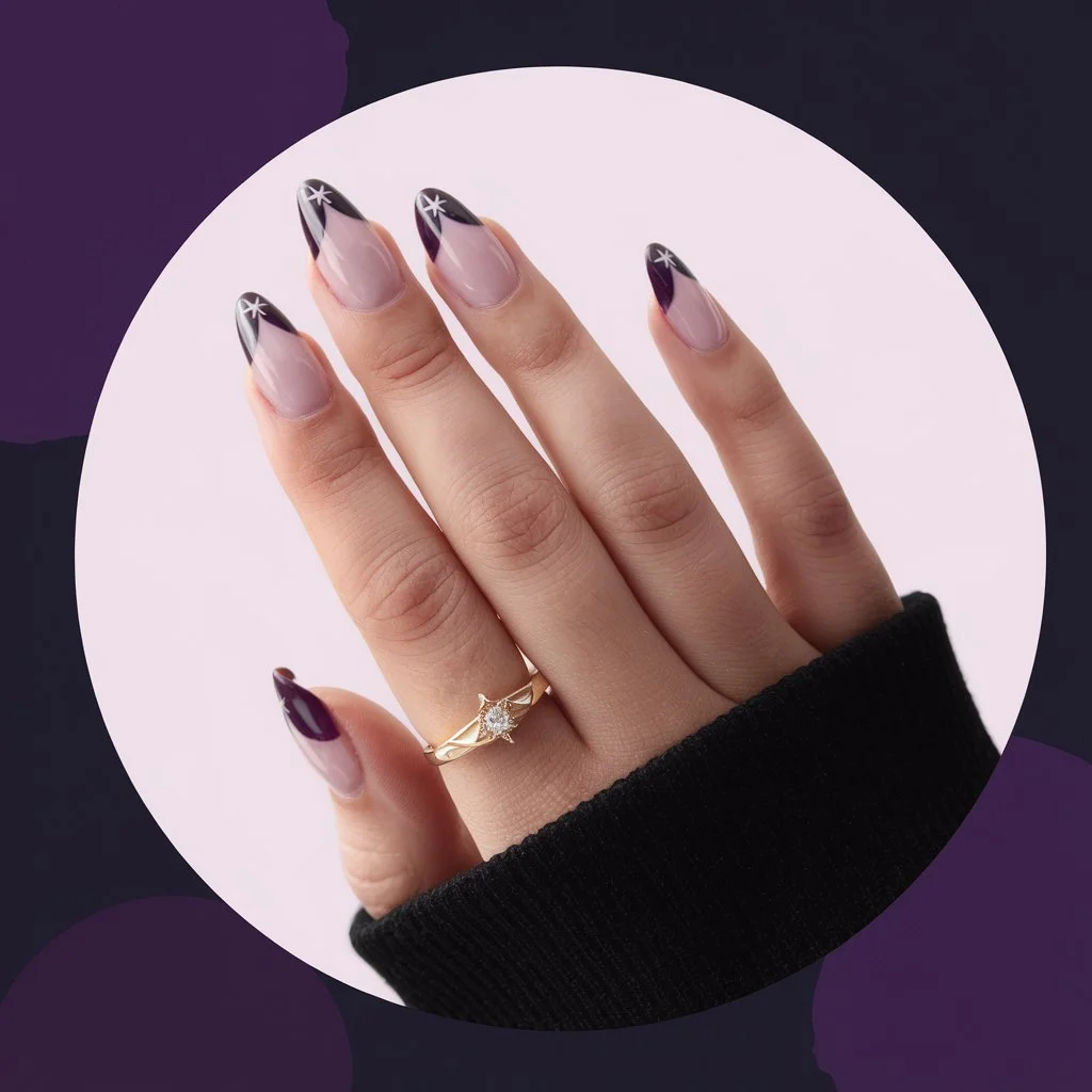 Purple nail ideas , short nails