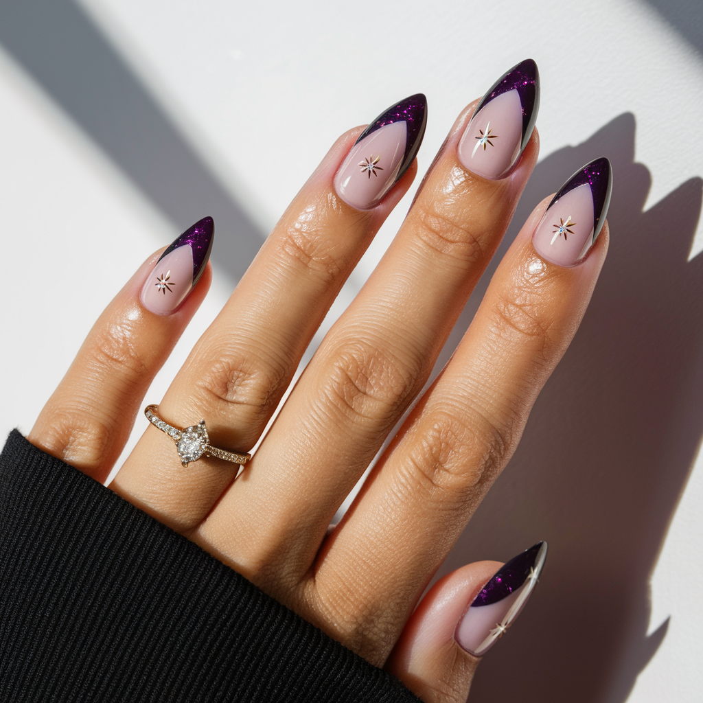 Purple nail ideas , short nails