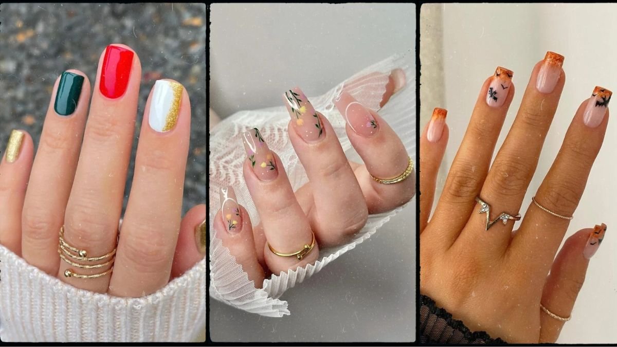 Rectangle Fall Nail Design Ideas