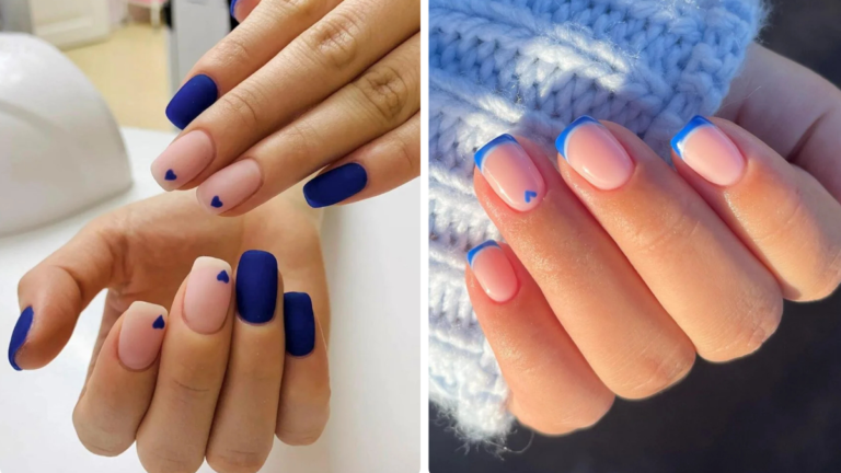 Blue Heart Nail Designs