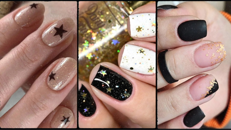 Golden and black Nail Design