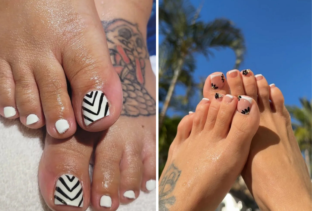 Black Toe Nail Design Ideas