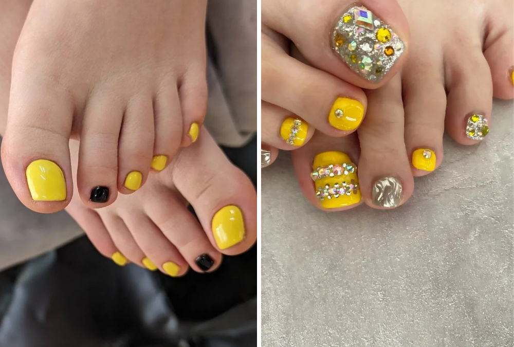 Yellow Teo Nail Designs