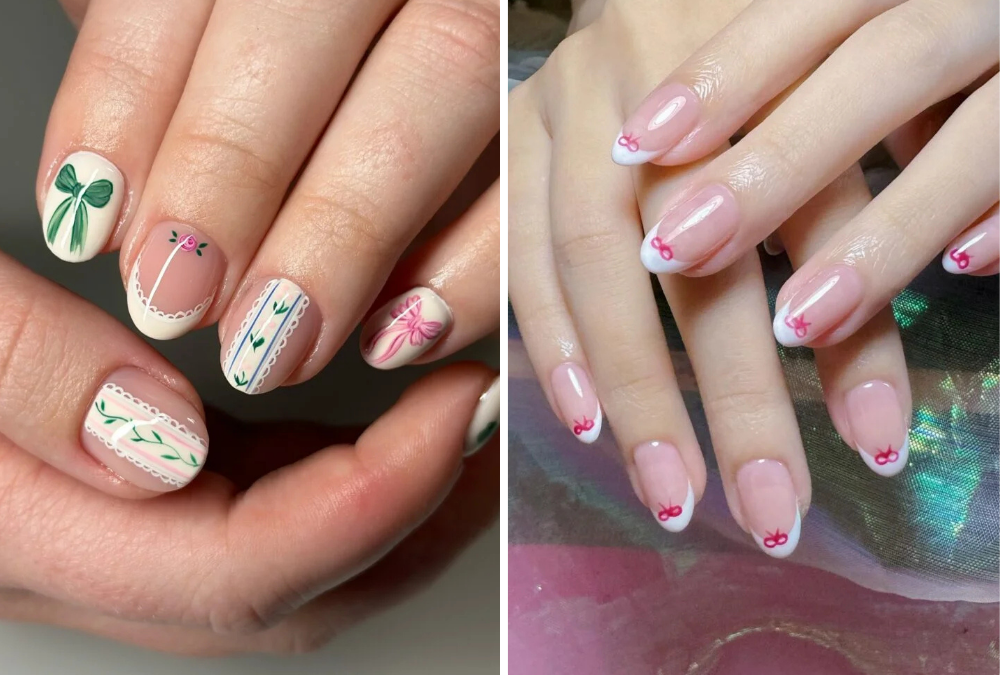 Ribbon Nail Design Ideas